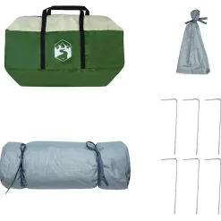 vidaXL Indertelt med tag med opbevaring Grøn 291 x 291 x 240 cm taft