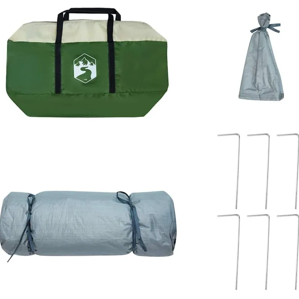 vidaXL Indertelt med tag med opbevaring Grøn 291 x 291 x 240 cm taft