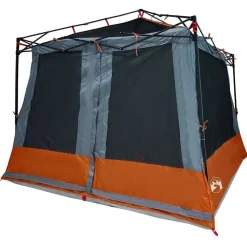 vidaXL Indertelt med tag Grå og orange 291 x 291 x 240 cm taft