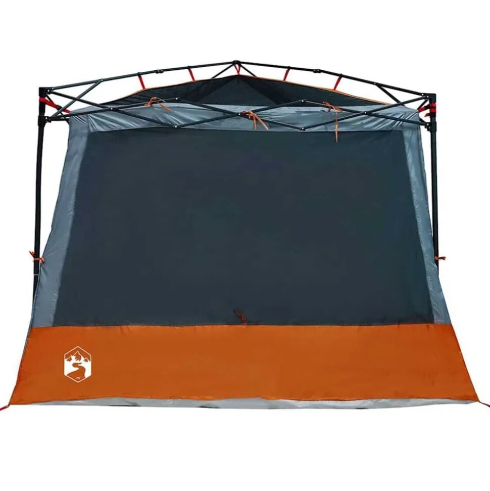 vidaXL Indertelt med tag Grå og orange 291 x 291 x 240 cm taft