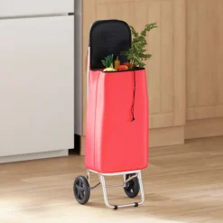 vidaXL Indkøbsvogn Rød 35 x 28 x 92 cm Oxford stof