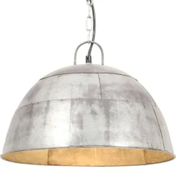 vidaXL industriel vintage hængelampe 25 W rund 41 cm E27 sølvfarvet