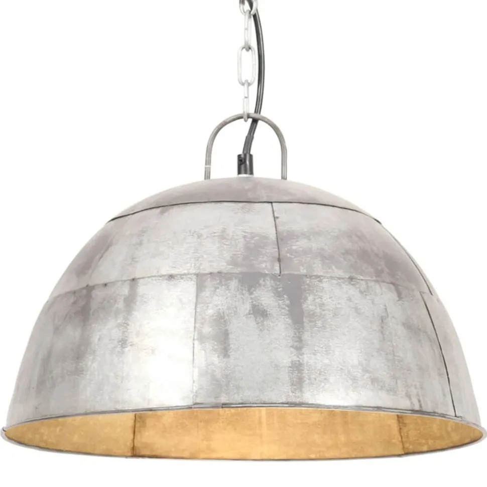 vidaXL industriel vintage hængelampe 25 W rund 41 cm E27 sølvfarvet