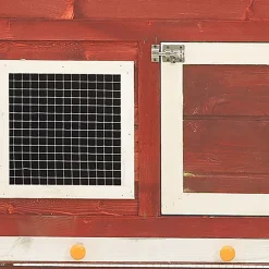 vidaXL kaninbur 140x63x120 cm massivt fyrretræ rød og hvid