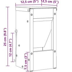 vidaXL Kaninfeeder Sølv 12,5 x 12,5 x 25 cm Galvaniseret stål