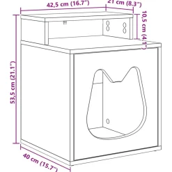 vidaXL Kat Hus Beton 42,5 x 40 x 53,5 cm Konstrueret træ