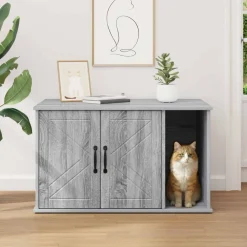 vidaXL Kat Hus Grå Sonoma 85 x 55 x 50 cm Konstrueret træ