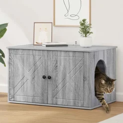 vidaXL Kat Hus Grå Sonoma 85 x 55 x 50 cm Konstrueret træ