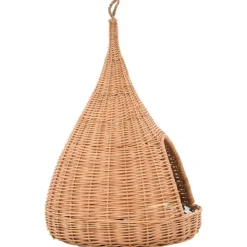 vidaXL kattehus med hynde 40 x 60 cm tipifacon naturligt piletræ