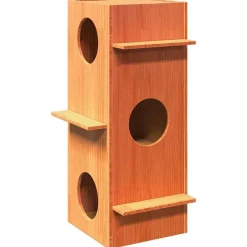 vidaXL kattehus 43x43x90 cm massivt fyrretræ gyldenbrun
