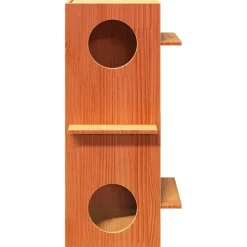 vidaXL kattehus 43x43x90 cm massivt fyrretræ gyldenbrun