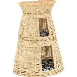 vidaXL kattekurve med hynder 3 stk. 47 x 34 x 60 cm naturligt piletræ