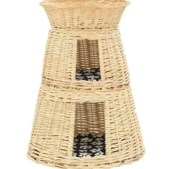 vidaXL kattekurve med hynder 3 stk. 47 x 34 x 60 cm naturligt piletræ