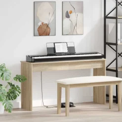 vidaXL Keyboard Stand Sonoma eg 120 x 32 x 64 cm Konstrueret træ
