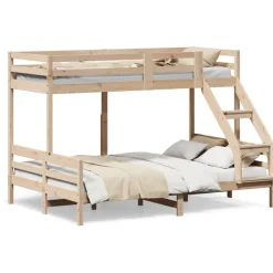 vidaXL køjeseng 90x200/140x200 cm massivt fyrretræ