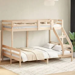 vidaXL køjeseng 90x200/140x200 cm massivt fyrretræ