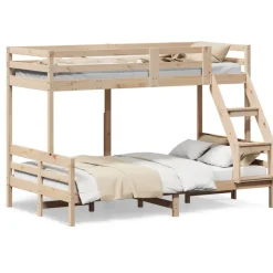 vidaXL køjeseng 90x200/120x200 cm massivt fyrretræ
