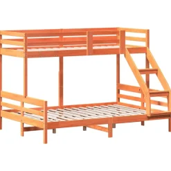 vidaXL køjeseng 90x200/140x200 cm massivt fyrretræ gyldenbrun