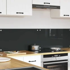 vidaXL Køkkenbacksplash 2 pcs Mørkegrå 80 x 40 cm hærdet glas