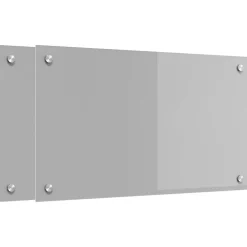 vidaXL Køkkenbacksplash 2 pcs Lysegrå 70 x 40 cm hærdet glas