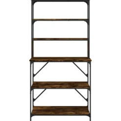 vidaXL køkkenreol 6 hylder 90x40x180 cm konstrueret træ røget egetræ