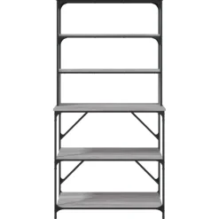 vidaXL køkkenreol 6 hylder 90x40x180 cm konstrueret træ grå sonoma-eg