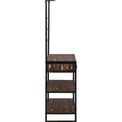 vidaXL Køkkenreol Mønstret og sort 80 x 40 x 160 cm Solid genbrugs træ