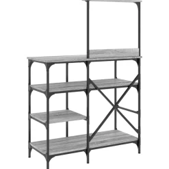 vidaXL køkkenreol 90x40x132 cm konstrueret træ og metal grå sonoma-eg