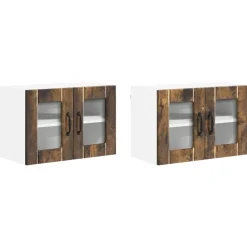 vidaXL Køkkenskab Lucca 2 pcs Røget eg 60 x 31 x 40 cm Konstrueret træ