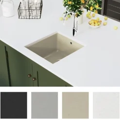 vidaXL køkkenvask granit enkelt vask beige