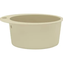 vidaXL køkkenvask granit enkelt vask rund beige