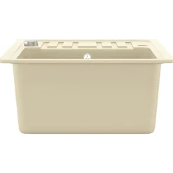 vidaXL køkkenvask granit enkelt vask beige