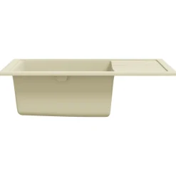 vidaXL køkkenvask med overløbshul oval granit beige
