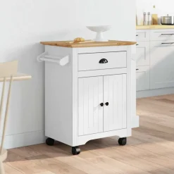 vidaXL køkkenvogn BODO 72x45x80 cm hvid og brun