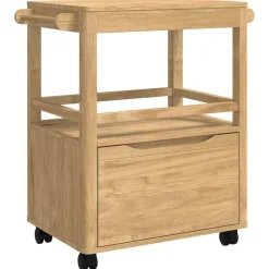 vidaXL Køkkenvogn FLORO Voks brun 72,5 x 45 x 80 cm Massivt fyrretræ