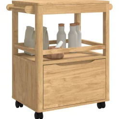 vidaXL Køkkenvogn FLORO Voks brun 72,5 x 45 x 80 cm Massivt fyrretræ