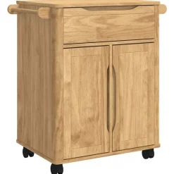 vidaXL Køkkenvogn FLORO Voks brun 72,5 x 45 x 80 cm Massivt fyrretræ