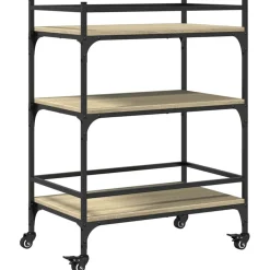 vidaXL køkkenvogn 65x40x86,5 cm konstrueret træ sonoma-eg
