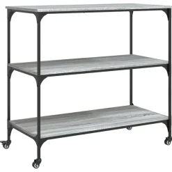 vidaXL køkkenvogn 102x50x95 cm konstrueret træ grå sonoma-eg