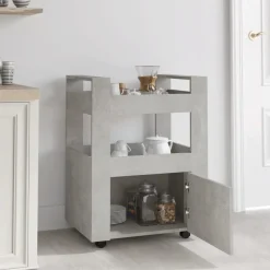 vidaXL køkkenvogn 60x45x80 cm konstrueret træ betongrå