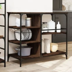 vidaXL køkkenvogn 100x45x89,5 cm konstrueret træ brun egetræsfarve