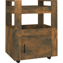 vidaXL køkkenvogn 60x45x80 cm konstrueret træ røget egetræsfarve