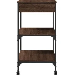 vidaXL køkkenvogn 60x48x89,5 cm konstrueret træ brun egetræsfarve