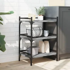 vidaXL køkkenvogn 50x35x75,5 cm konstrueret træ grå sonoma-eg