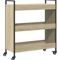 vidaXL køkkenvogn 70x30x82 cm konstrueret træ sonoma-eg