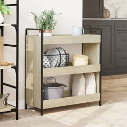 vidaXL køkkenvogn 70x30x82 cm konstrueret træ sonoma-eg