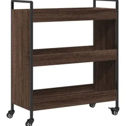vidaXL køkkenvogn 70x30x82 cm konstrueret træ brun egetræsfarve