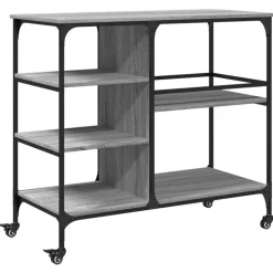 vidaXL køkkenvogn 100x45x89,5 cm konstrueret træ grå sonoma-eg