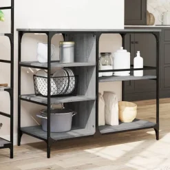 vidaXL køkkenvogn 100x45x89,5 cm konstrueret træ grå sonoma-eg