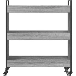 vidaXL køkkenvogn 70x30x82 cm konstrueret træ grå sonoma-eg